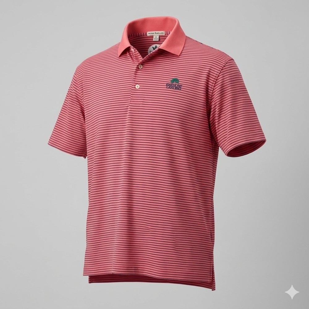 Peter Millar Polo Shirt Golf Country Club Preppy Men XL Pink Blue MS12K03
